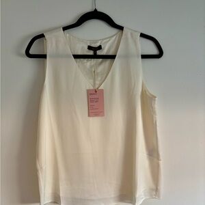 NWT Quince washable stretch silk tank in cream